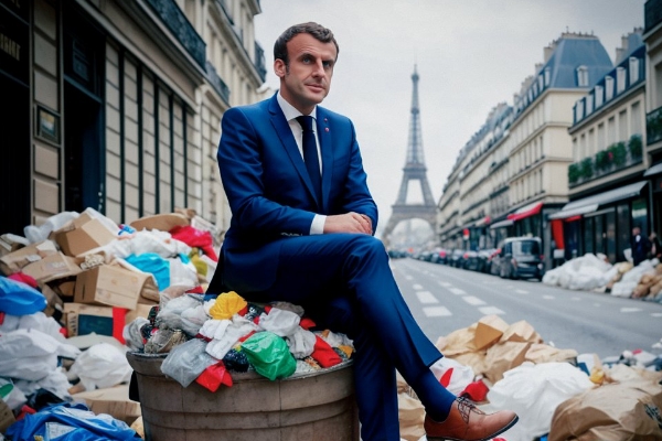 Fausse image de Macron dans les poublles