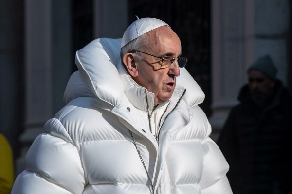 Fausse image du pape en mode rappeur