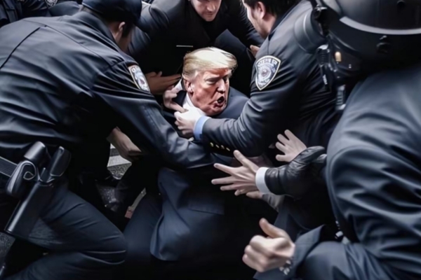 Fausse image de Trump arrêté